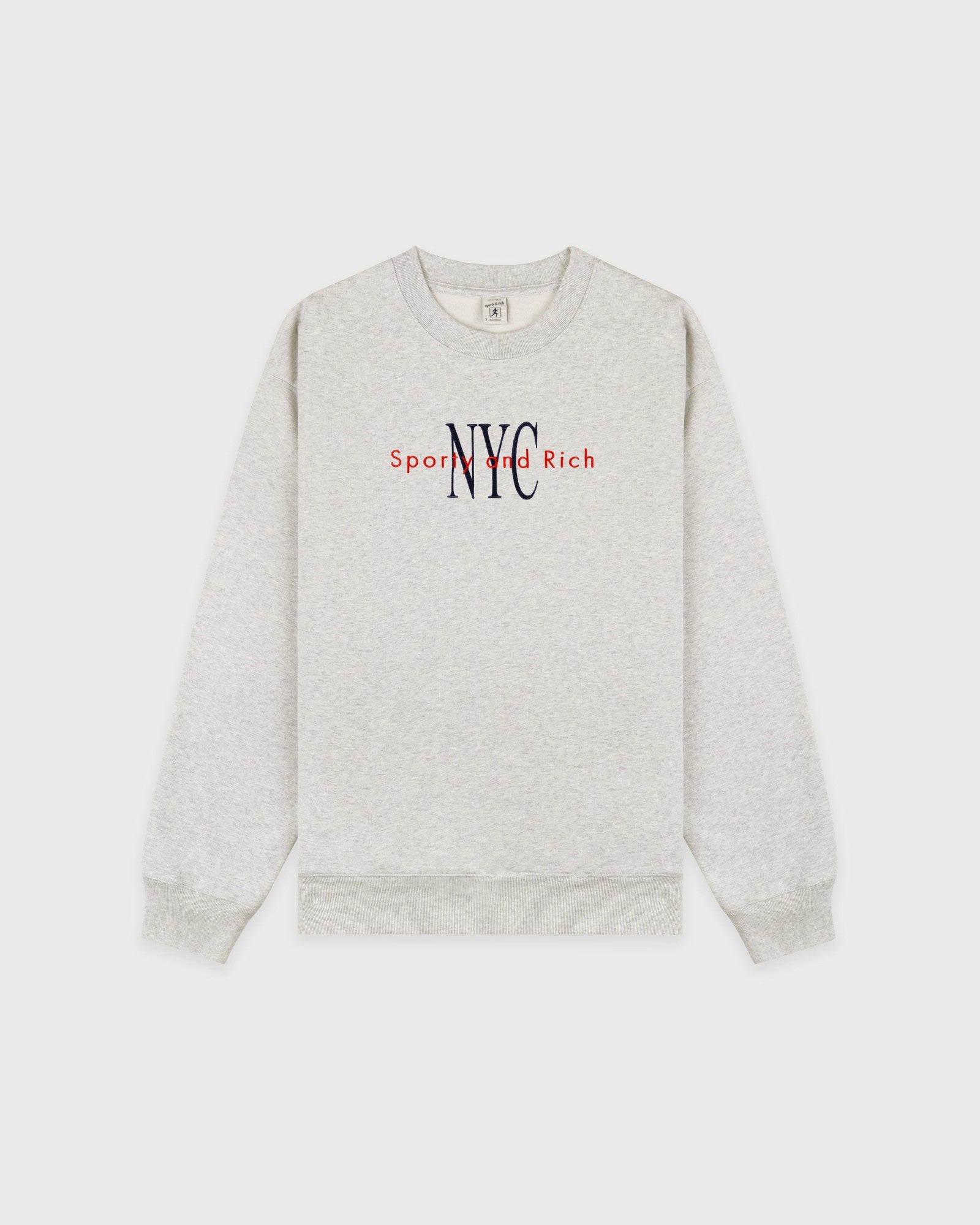 NY Minute Crewneck - Heather Gray/Navy Sporty & Rich US