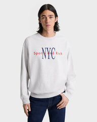 NY Minute Crewneck - Heather Gray/Navy Sporty & Rich US