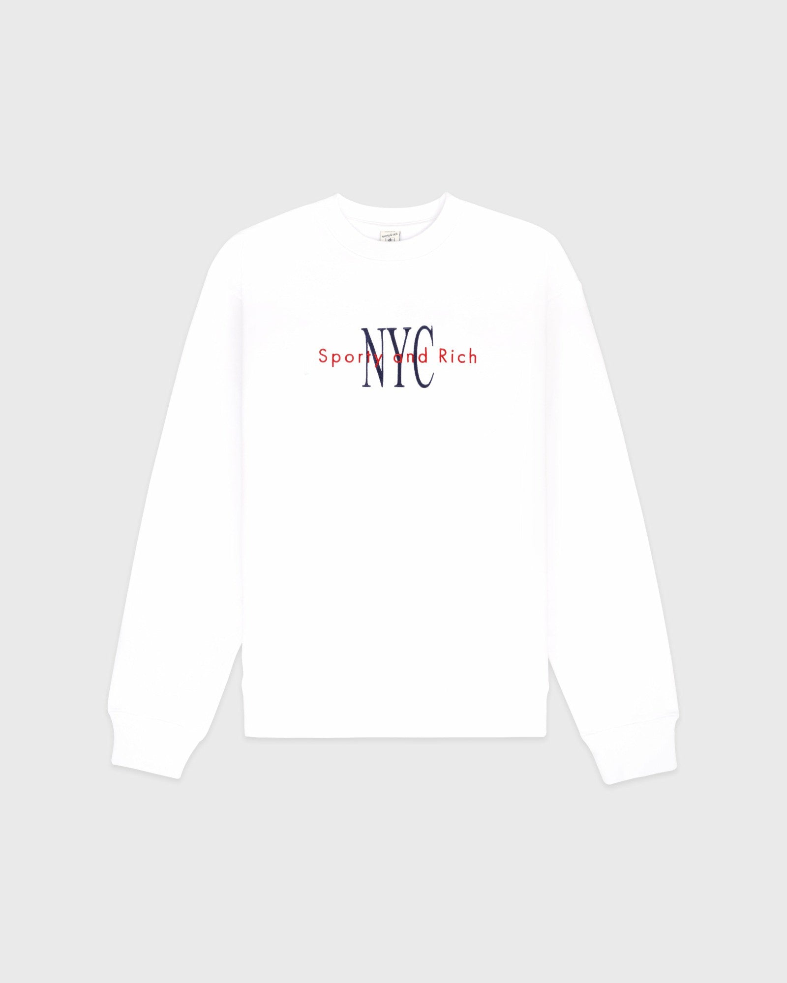 NY Minute Crewneck - White/Navy Sporty & Rich Sale