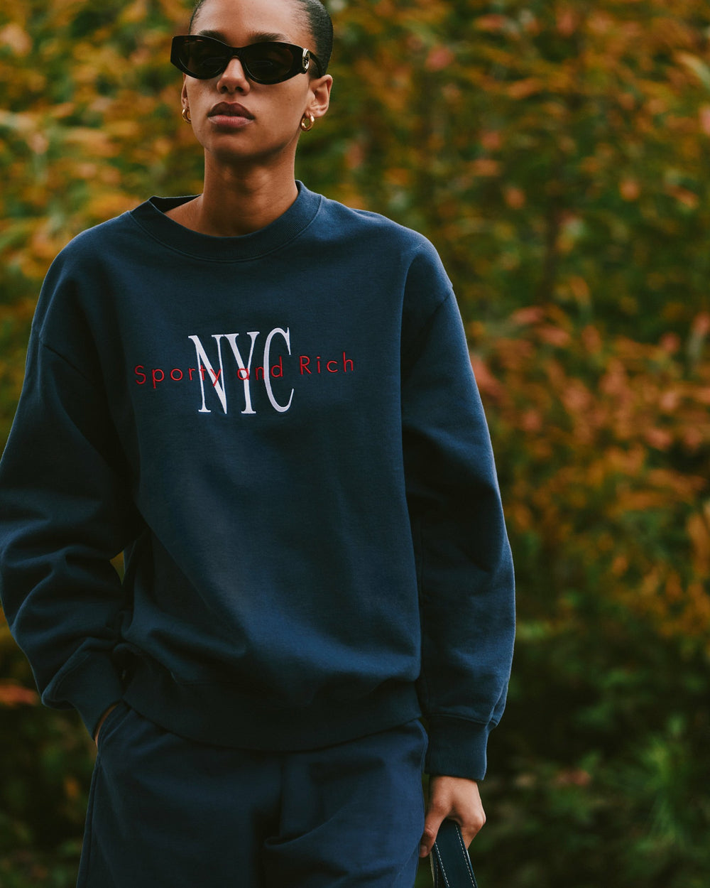 NY Minute Crewneck - Navy/White Sporty & Rich Online