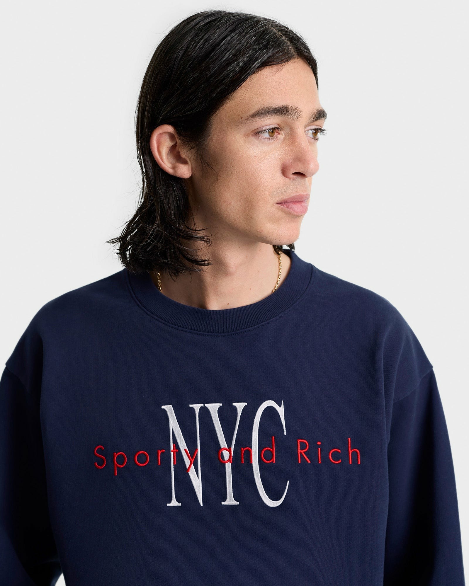 NY Minute Crewneck - Navy/White Sporty & Rich Online