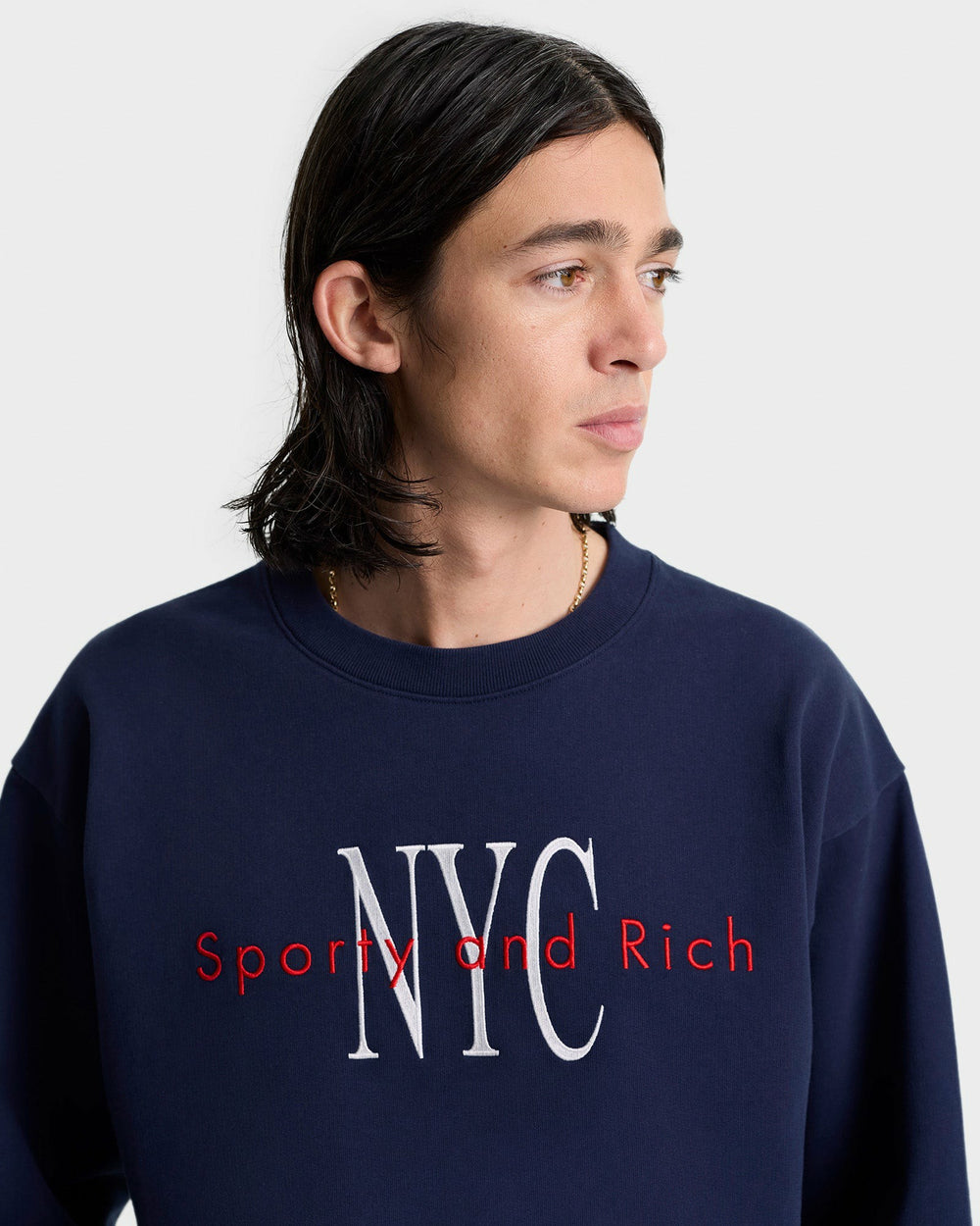 NY Minute Crewneck - Navy/White Sporty & Rich Online