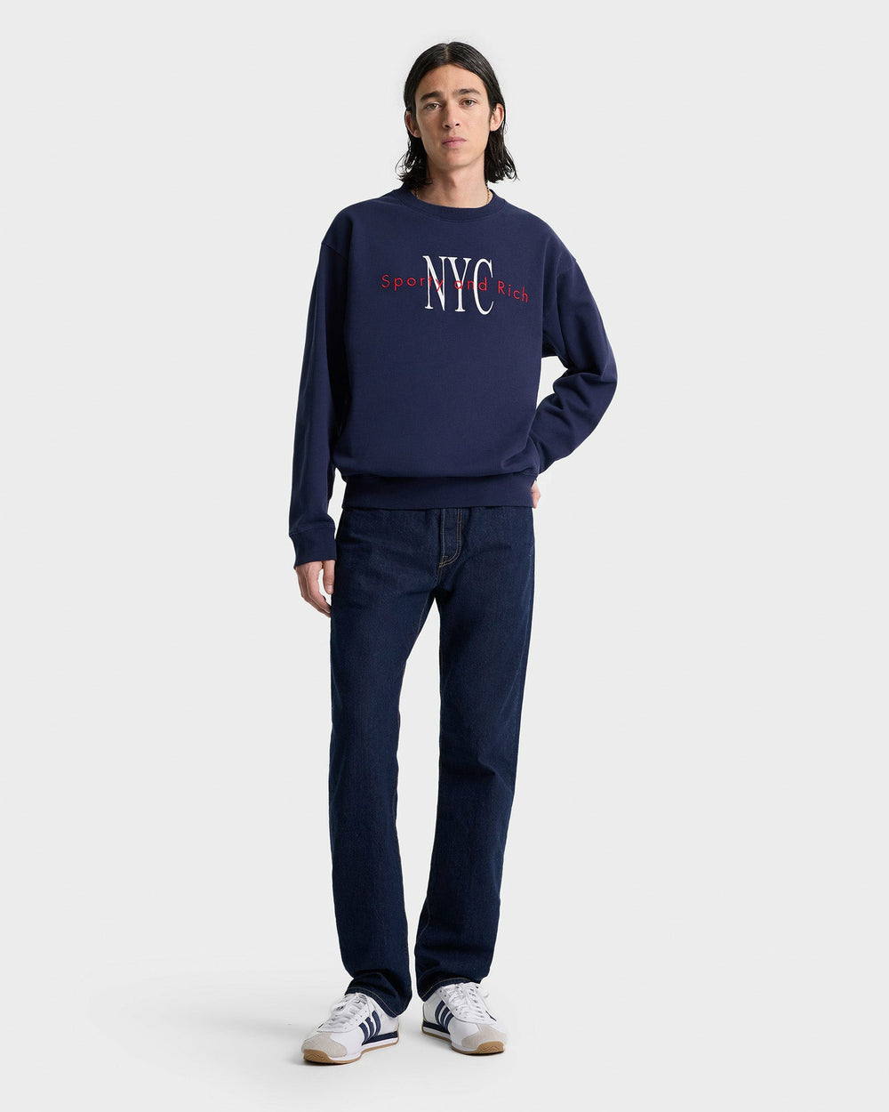 NY Minute Crewneck - Navy/White Sporty & Rich Online