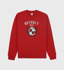 Beverly Hills Crest Soft Crewneck - Ruby Sporty & Rich Discount
