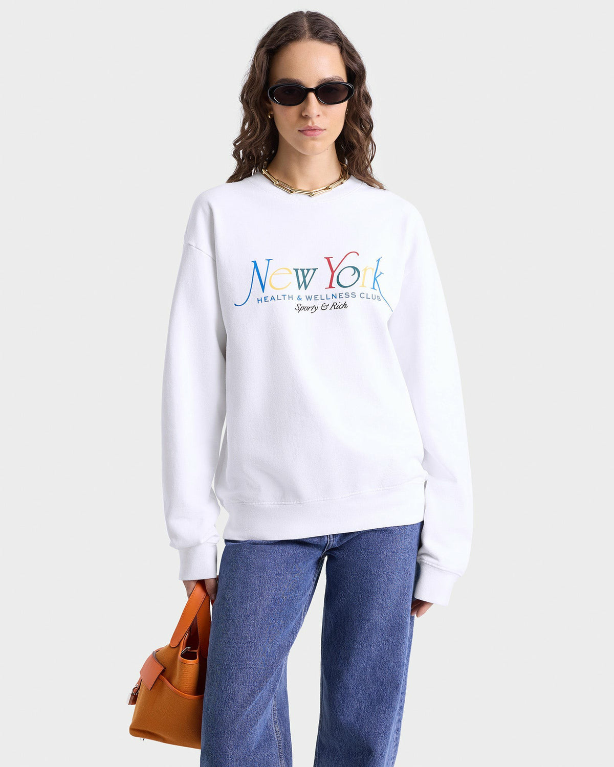 NY 94 Crewneck - White/Multi Sporty & Rich For Sale