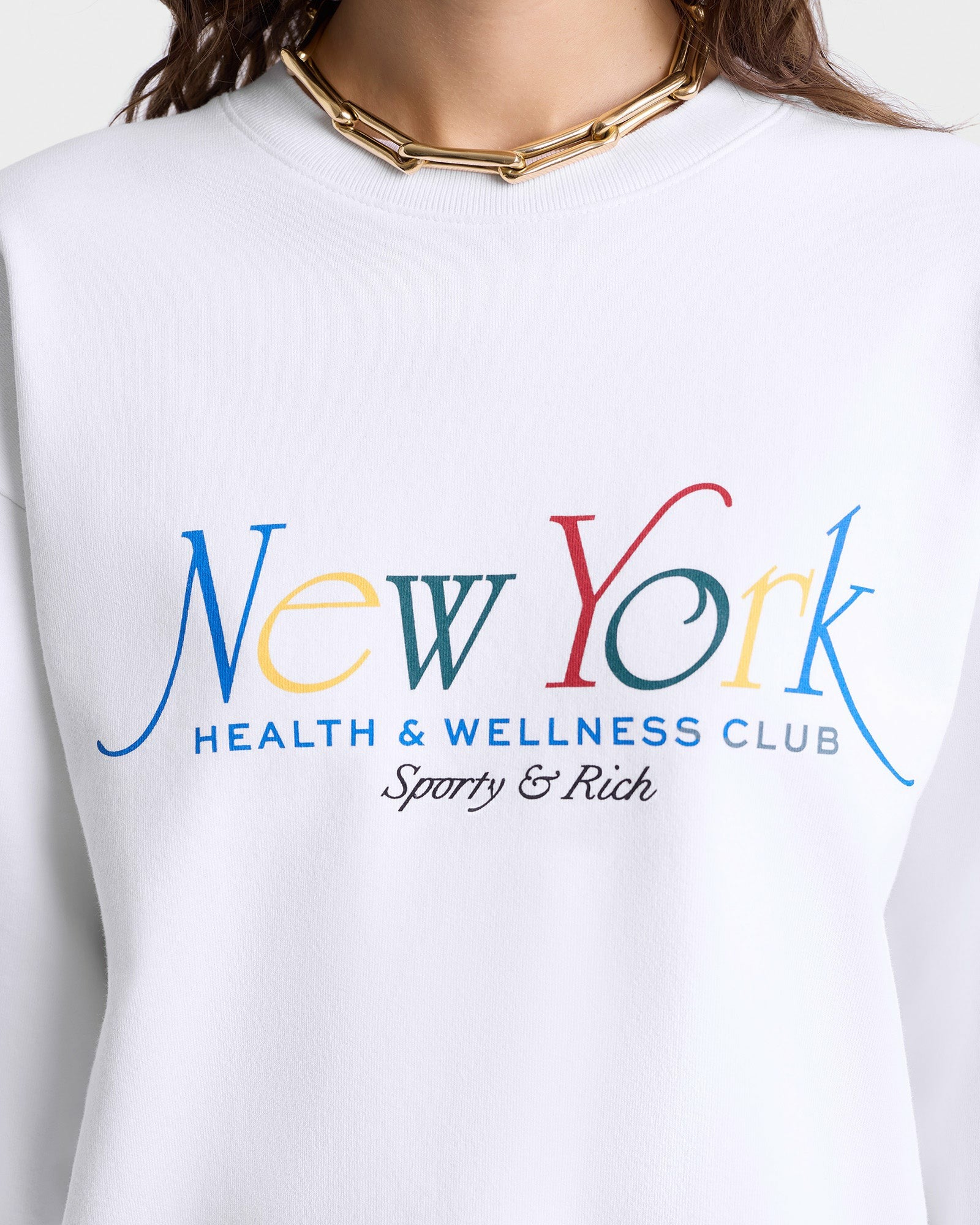 NY 94 Crewneck - White/Multi Sporty & Rich For Sale