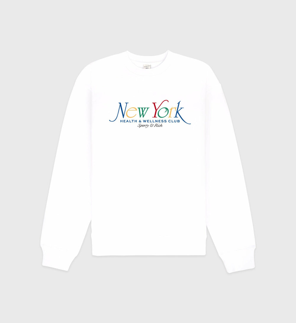 NY 94 Crewneck - White/Multi Sporty & Rich For Sale