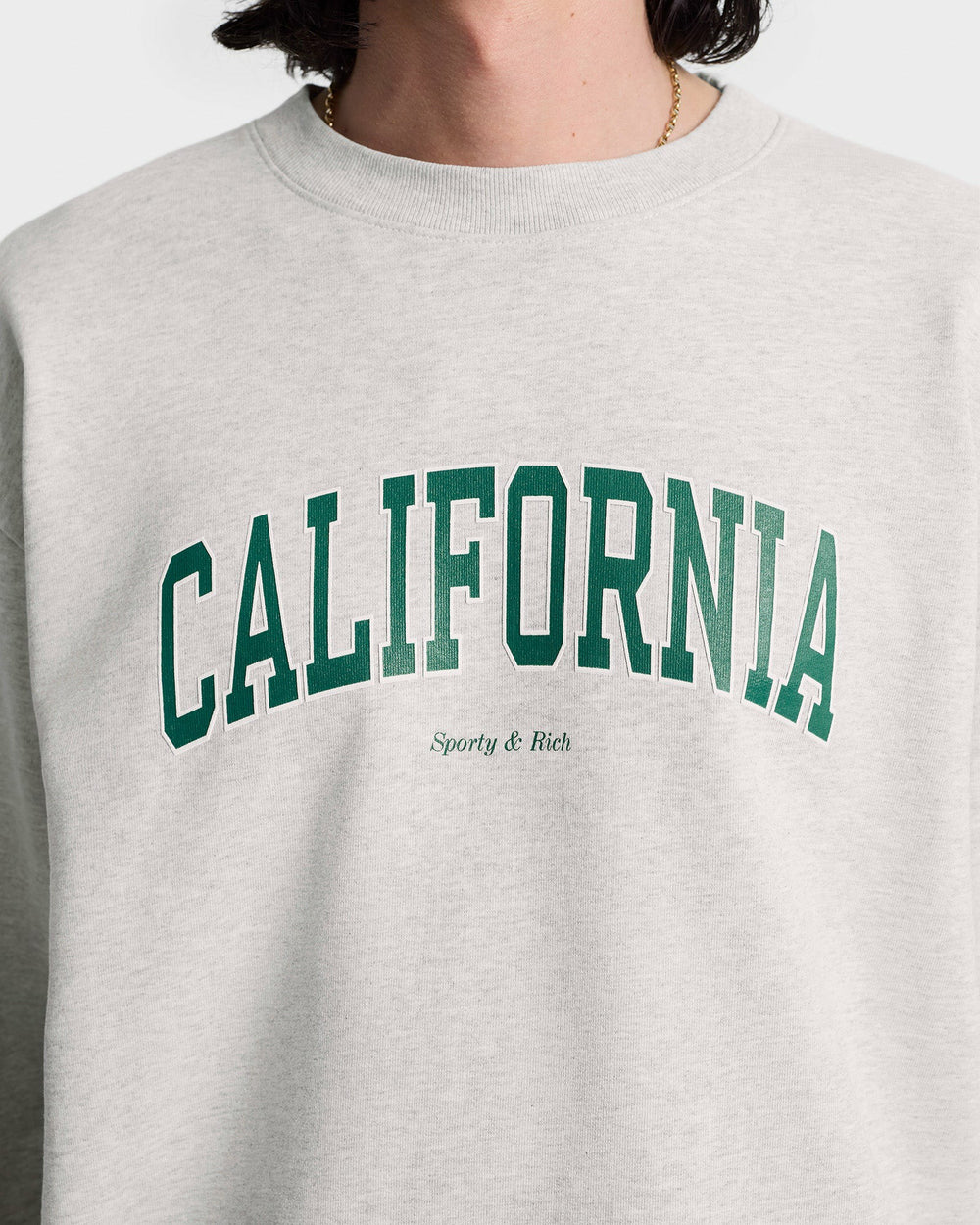 California Crewneck - Heather Gray/Alpine Sporty & Rich Outlet
