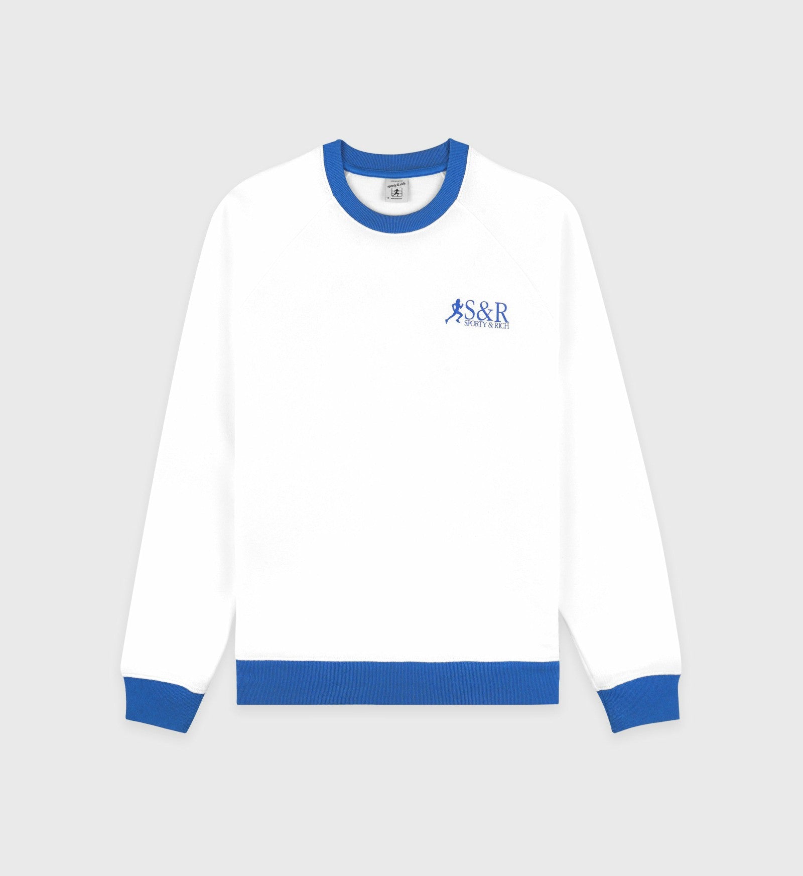 SR Runner Soft Crewneck - White/Team Blue Sporty & Rich Sale