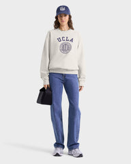 UCLA Crest Crewneck - Heather Gray/Navy Sporty & Rich For Sale