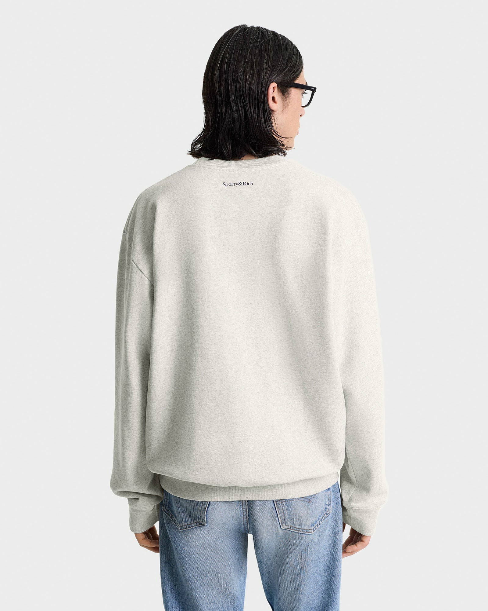 UCLA Crest Crewneck - Heather Gray/Navy Sporty & Rich For Sale