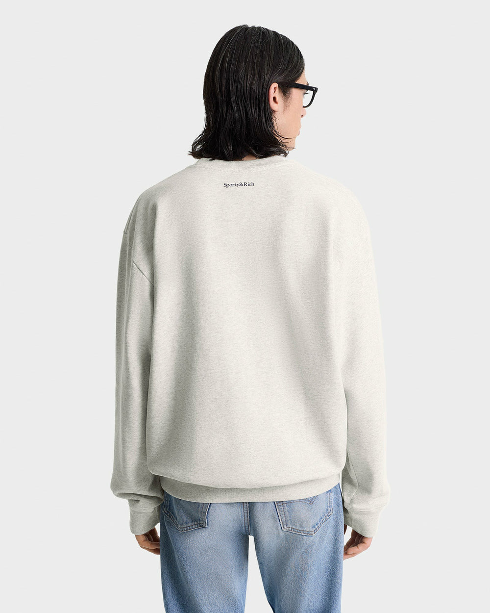 UCLA Crest Crewneck - Heather Gray/Navy Sporty & Rich For Sale