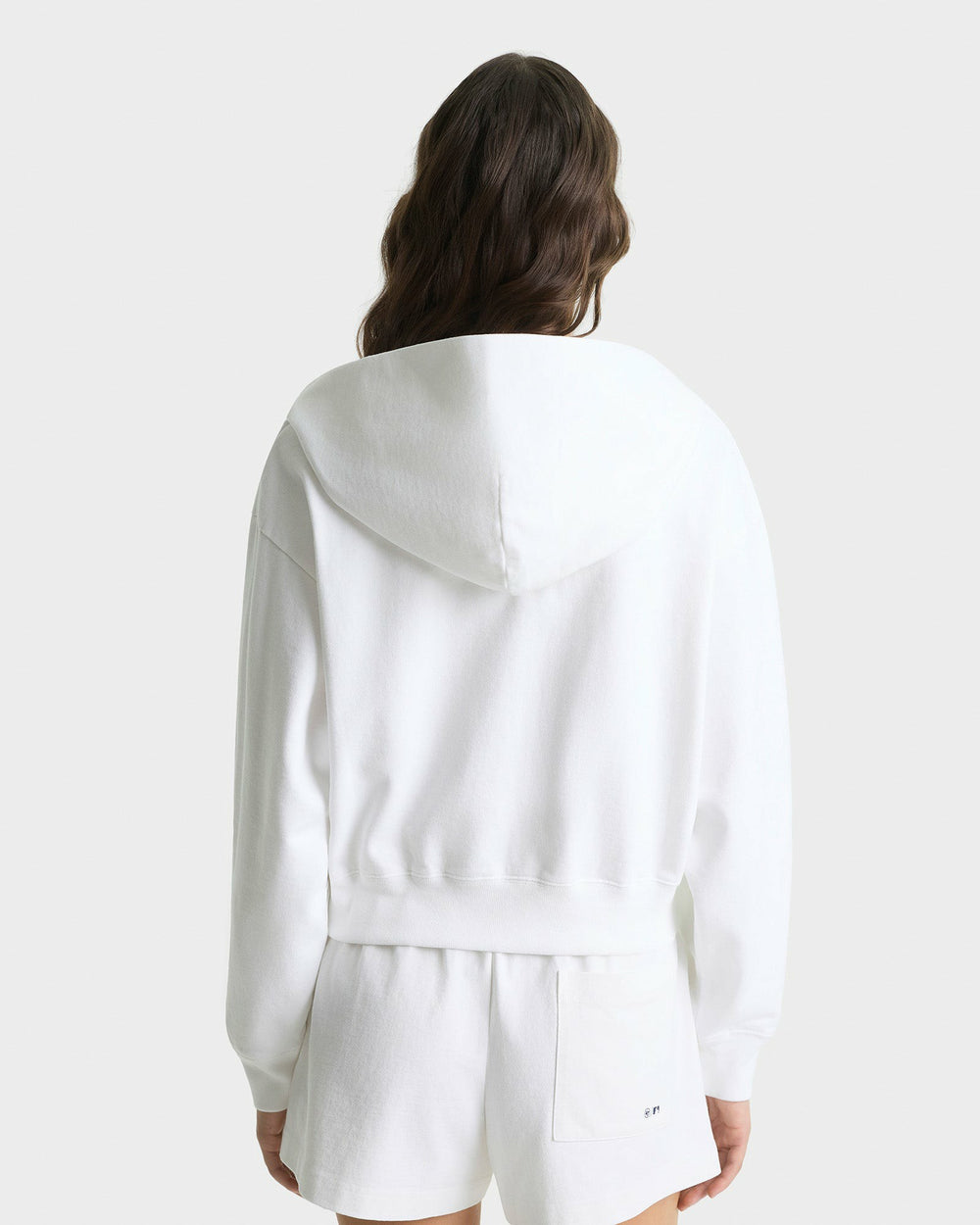 Homerun Cropped Zip Hoodie - White Sporty & Rich Outlet