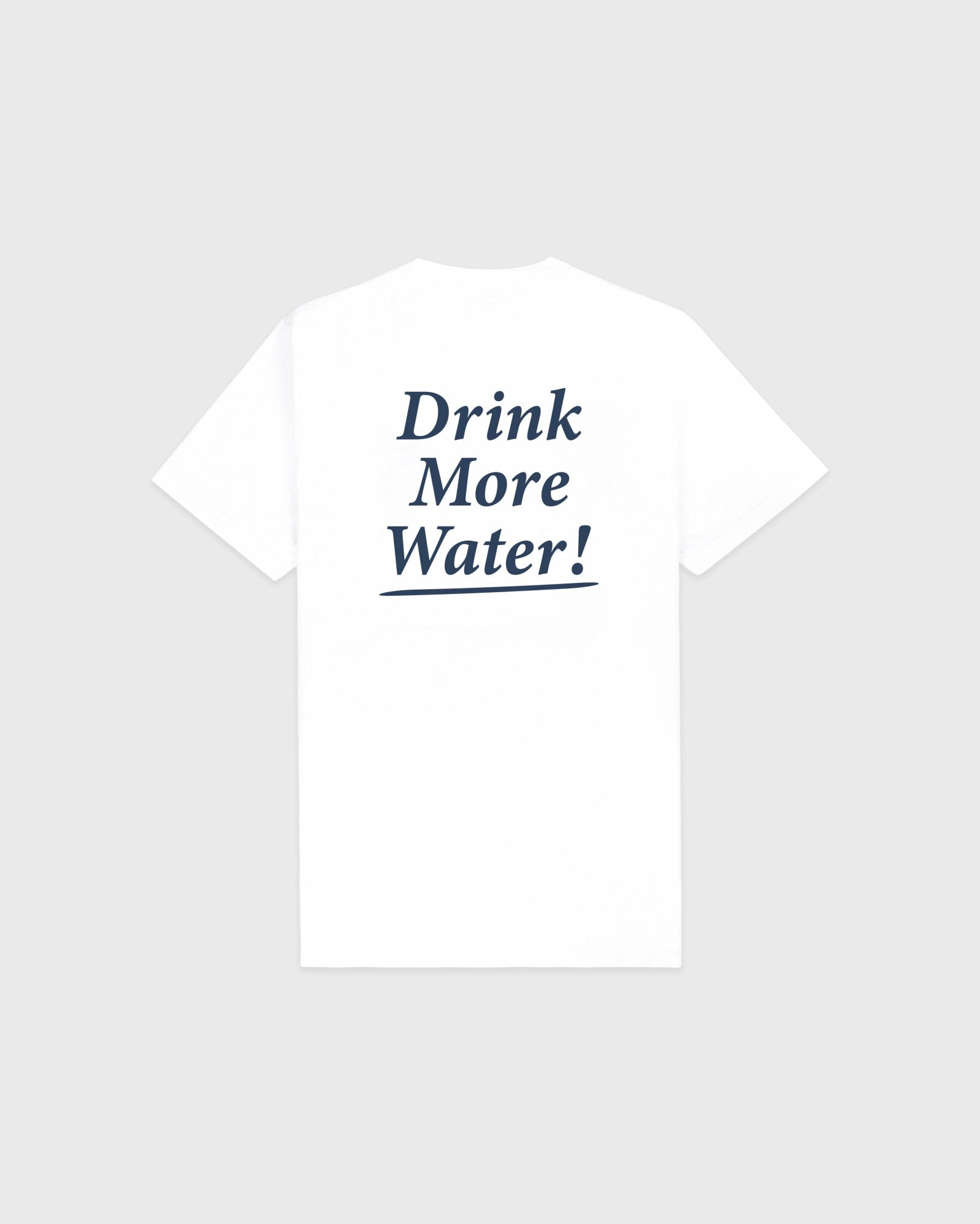 Drink More Water T-Shirt - White/Light Navy Sporty & Rich US