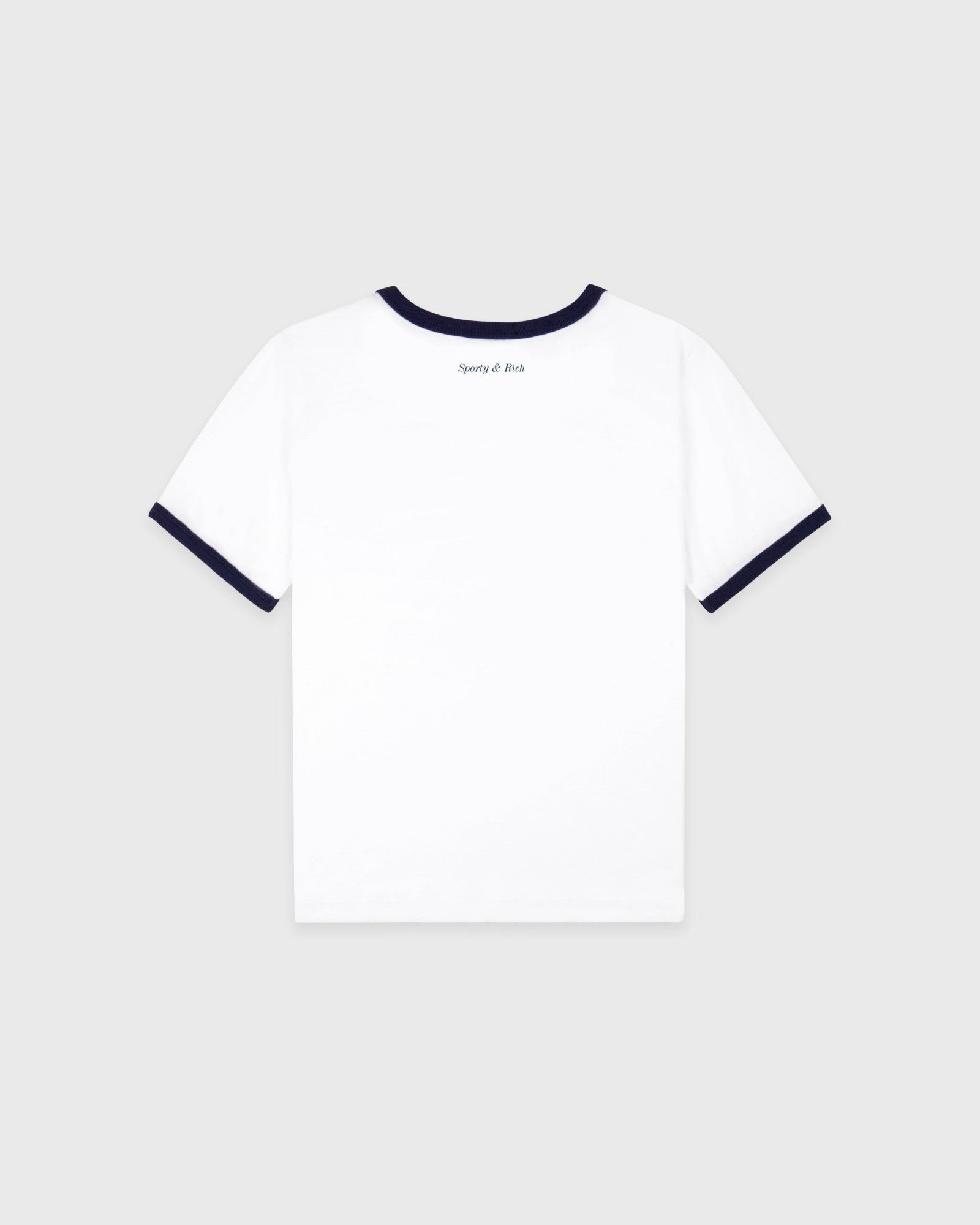 Be Nice Soft Ringer Tee - White/Light Navy Sporty & Rich Online