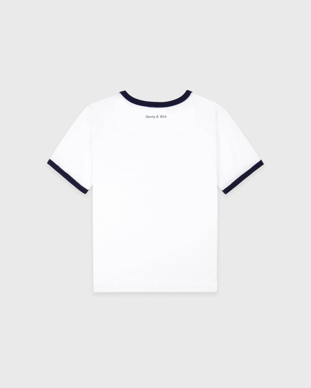 Be Nice Soft Ringer Tee - White/Light Navy Sporty & Rich Online
