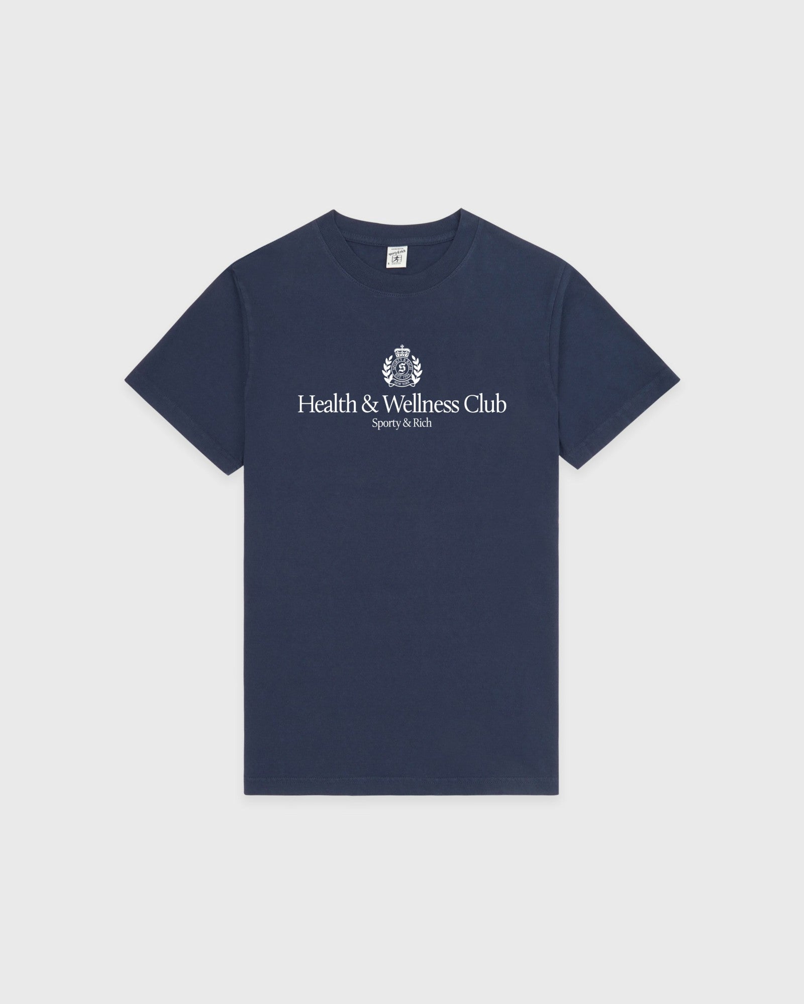 H&W Crest T-Shirt - Light Navy/White Sporty & Rich Discount
