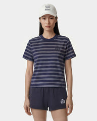 NY Crest T-Shirt - Light Navy Striped/Light Navy Sporty & Rich For Sale