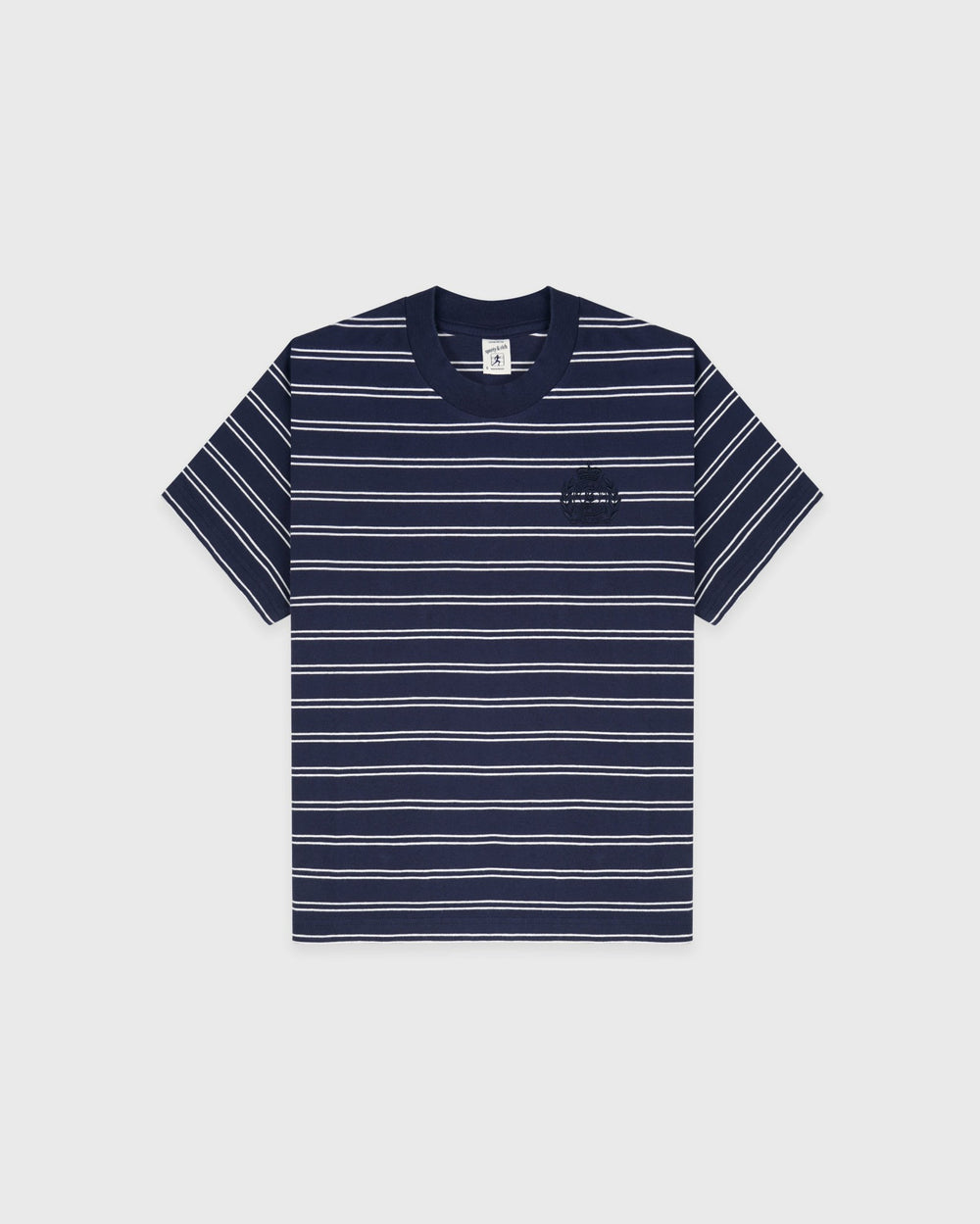 NY Crest T-Shirt - Light Navy Striped/Light Navy Sporty & Rich For Sale