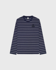 NY Crest Easy Longsleeve - Light Navy Striped/Light Navy Sporty & Rich Outlet