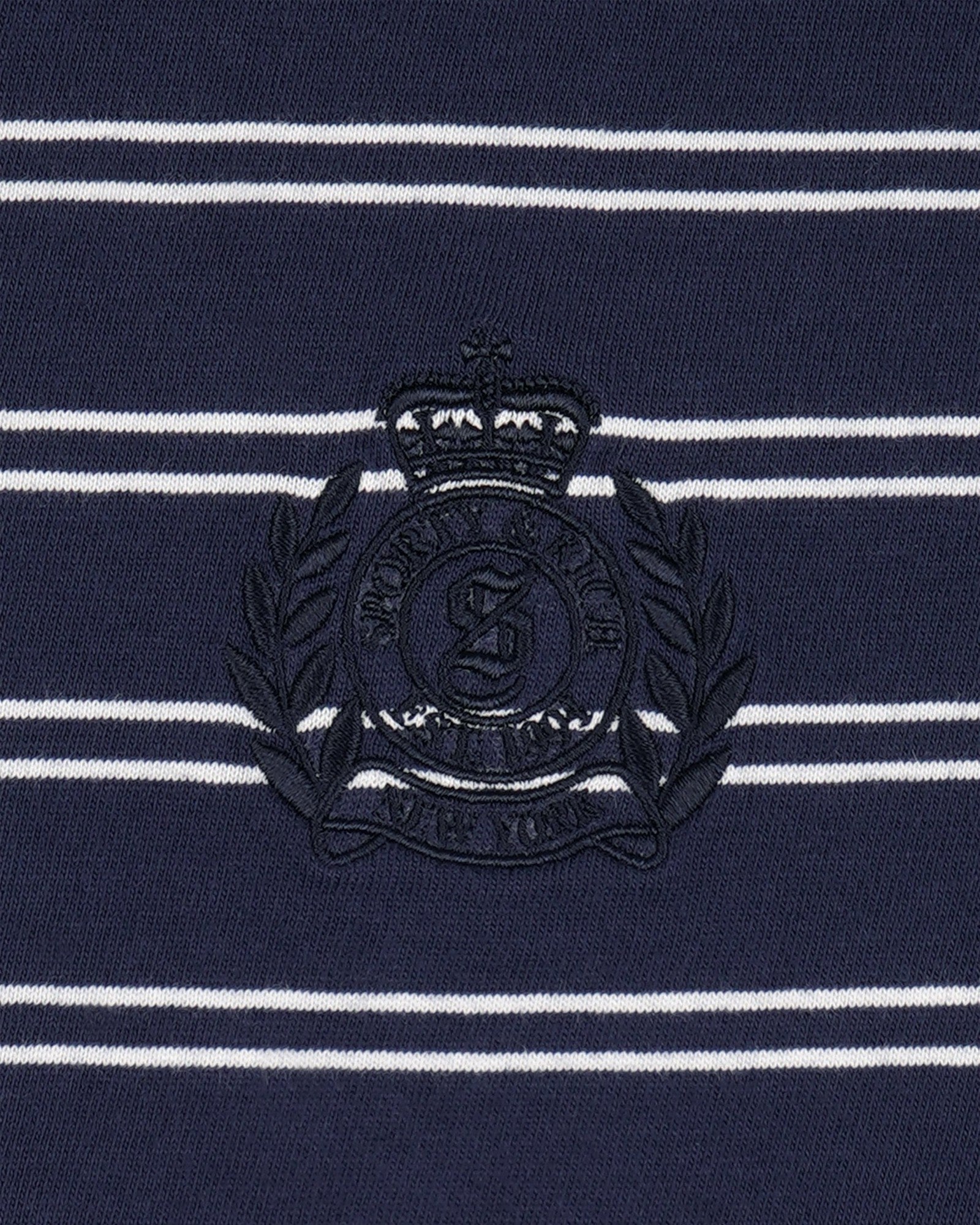 NY Crest Easy Longsleeve - Light Navy Striped/Light Navy Sporty & Rich Outlet