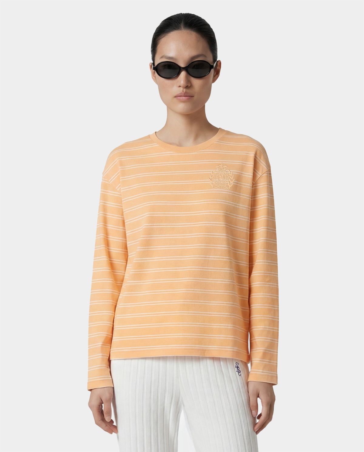 NY Crest Easy Longsleeve - Limone Striped/Limone Sporty & Rich Sale