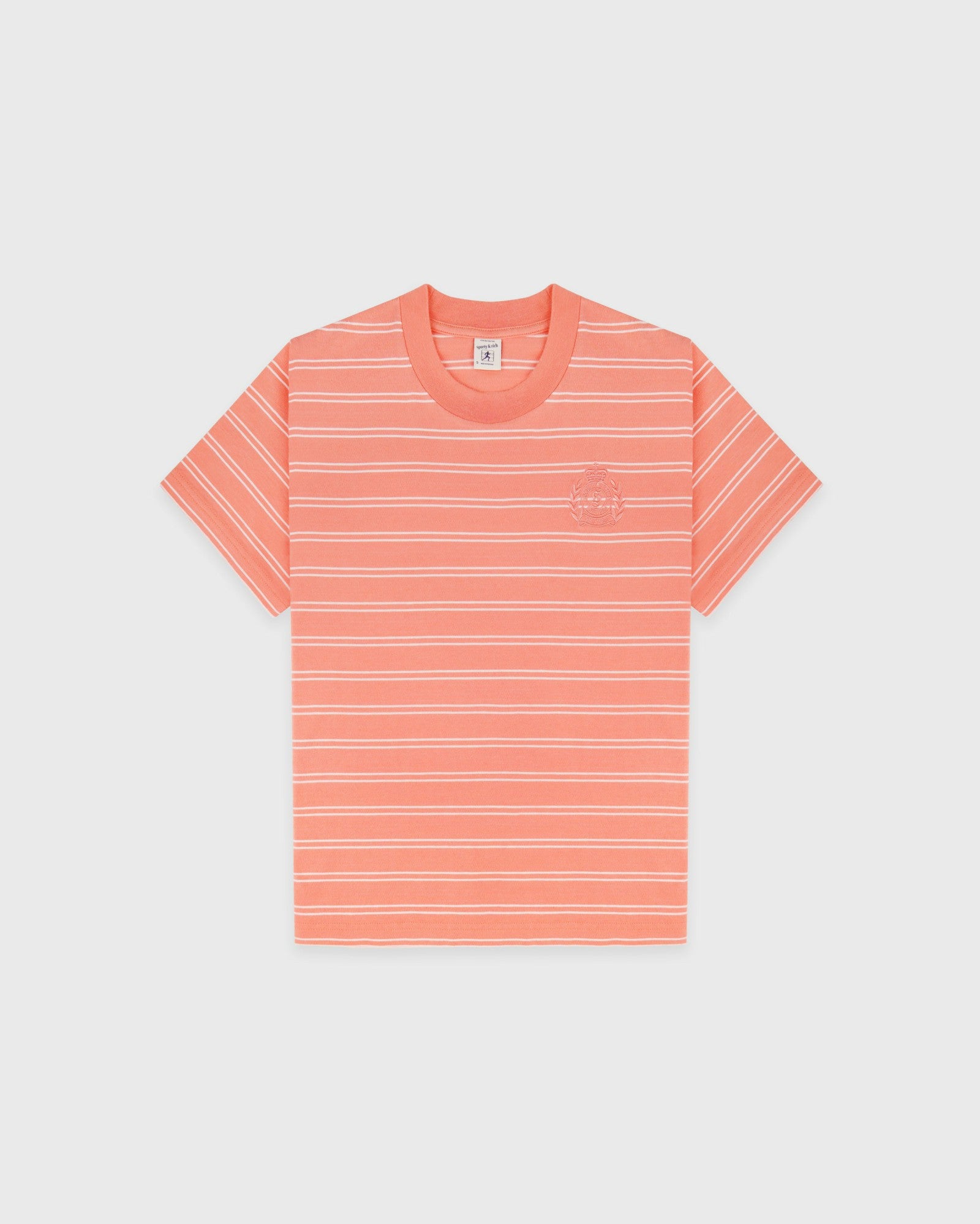 NY Crest T-Shirt - Flamingo Striped/Flamingo Sporty & Rich Online