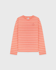 NY Crest Easy Longsleeve - Flamingo Striped/Flamingo Sporty & Rich Discount