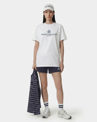 H&W Crest T-Shirt - White/Light Navy Sporty & Rich Outlet