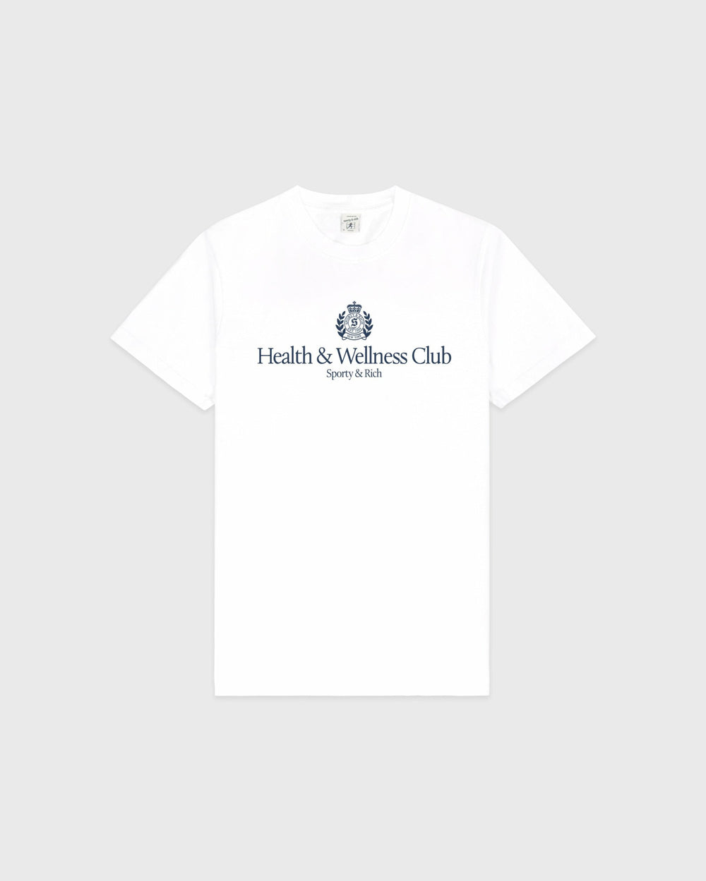 H&W Crest T-Shirt - White/Light Navy Sporty & Rich Outlet