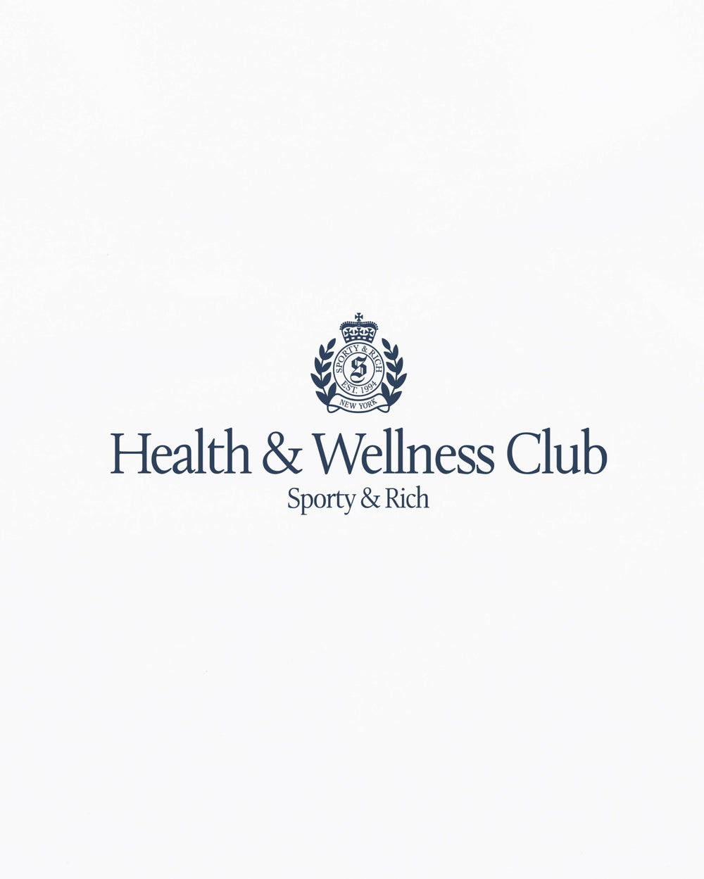 H&W Crest T-Shirt - White/Light Navy Sporty & Rich Outlet