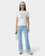 Juicy Emblem Essentials Tee - White/Sky Blue Sporty & Rich US