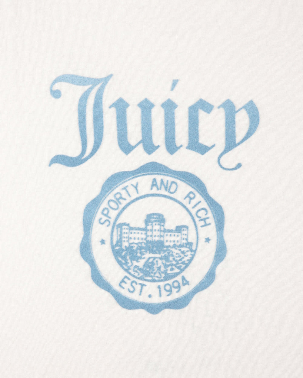 Juicy Emblem Essentials Tee - White/Sky Blue Sporty & Rich US