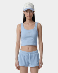 Juicy Crown Ribbed Tank - Sky Blue Sporty & Rich Sale