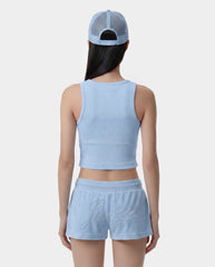 Juicy Crown Ribbed Tank - Sky Blue Sporty & Rich Sale
