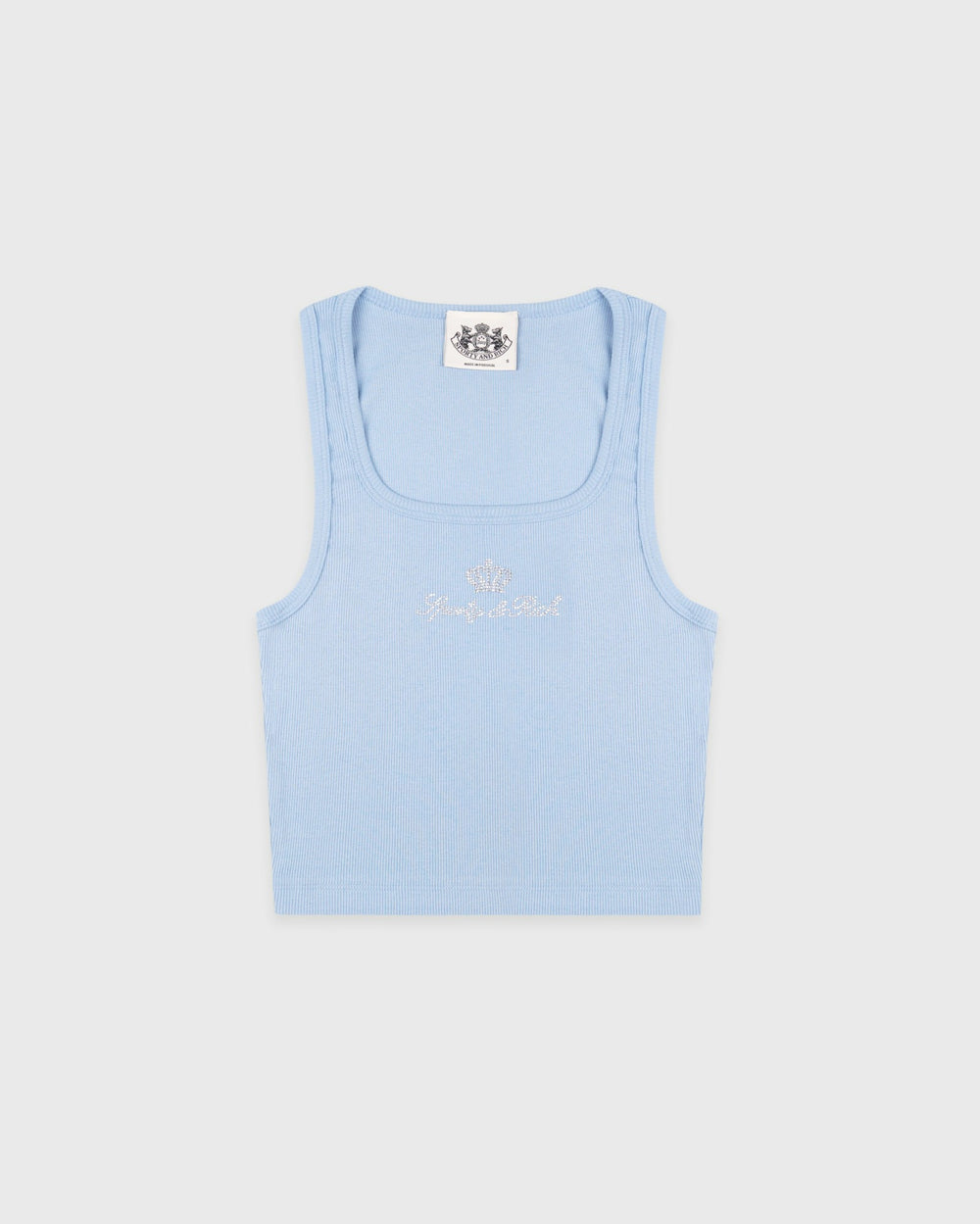 Juicy Crown Ribbed Tank - Sky Blue Sporty & Rich Sale