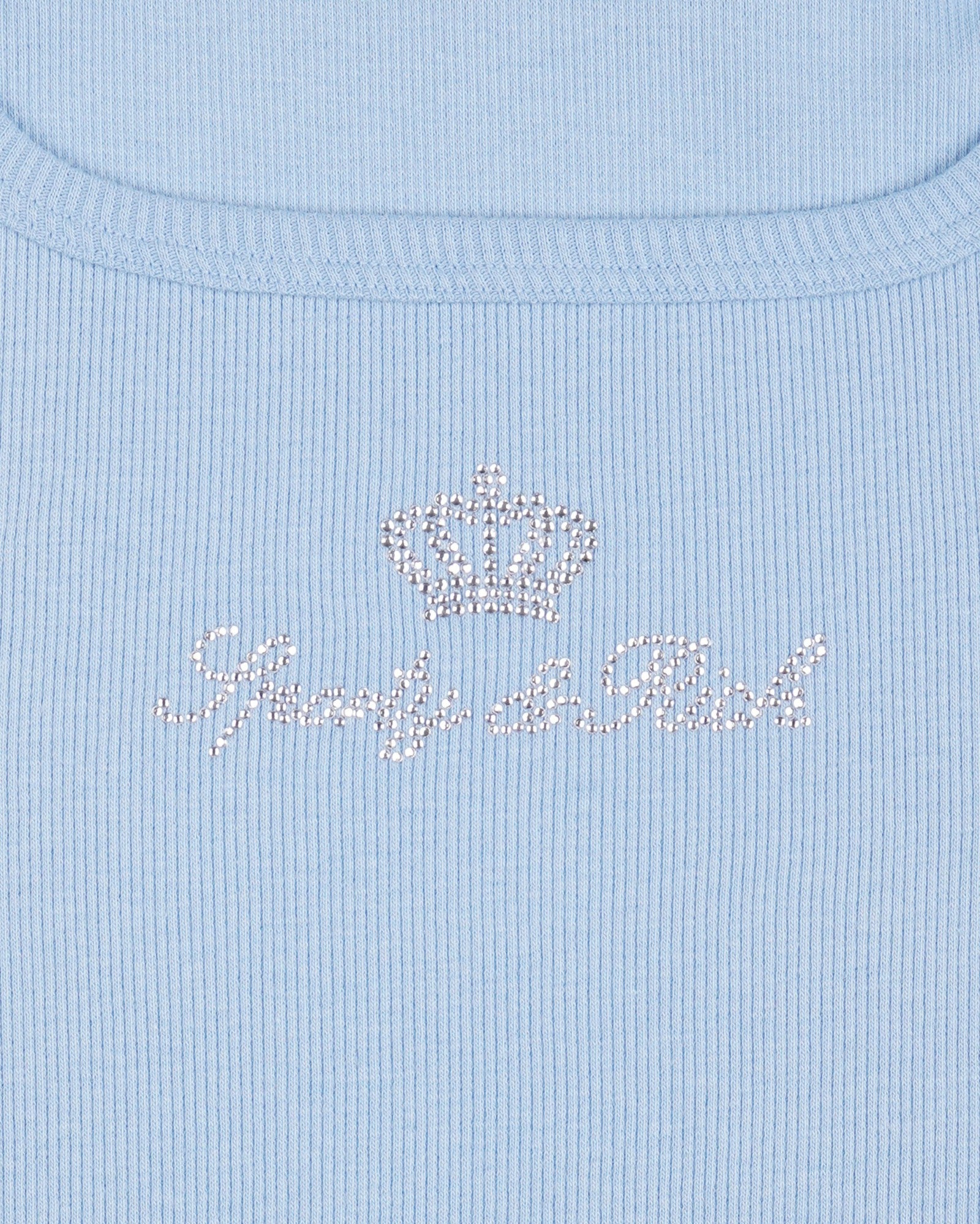 Juicy Crown Ribbed Tank - Sky Blue Sporty & Rich Sale