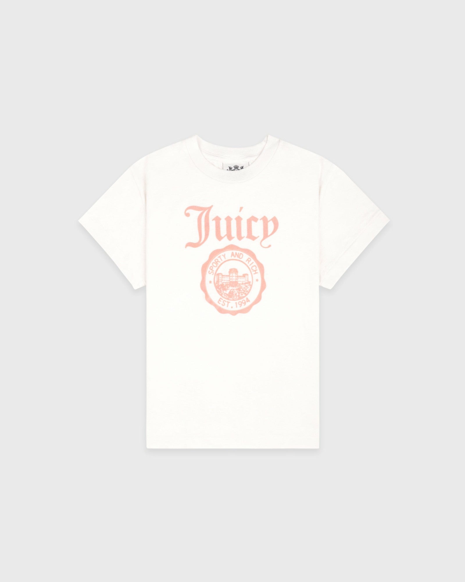 Juicy Emblem Essentials Tee - White/Rose Sporty & Rich Online