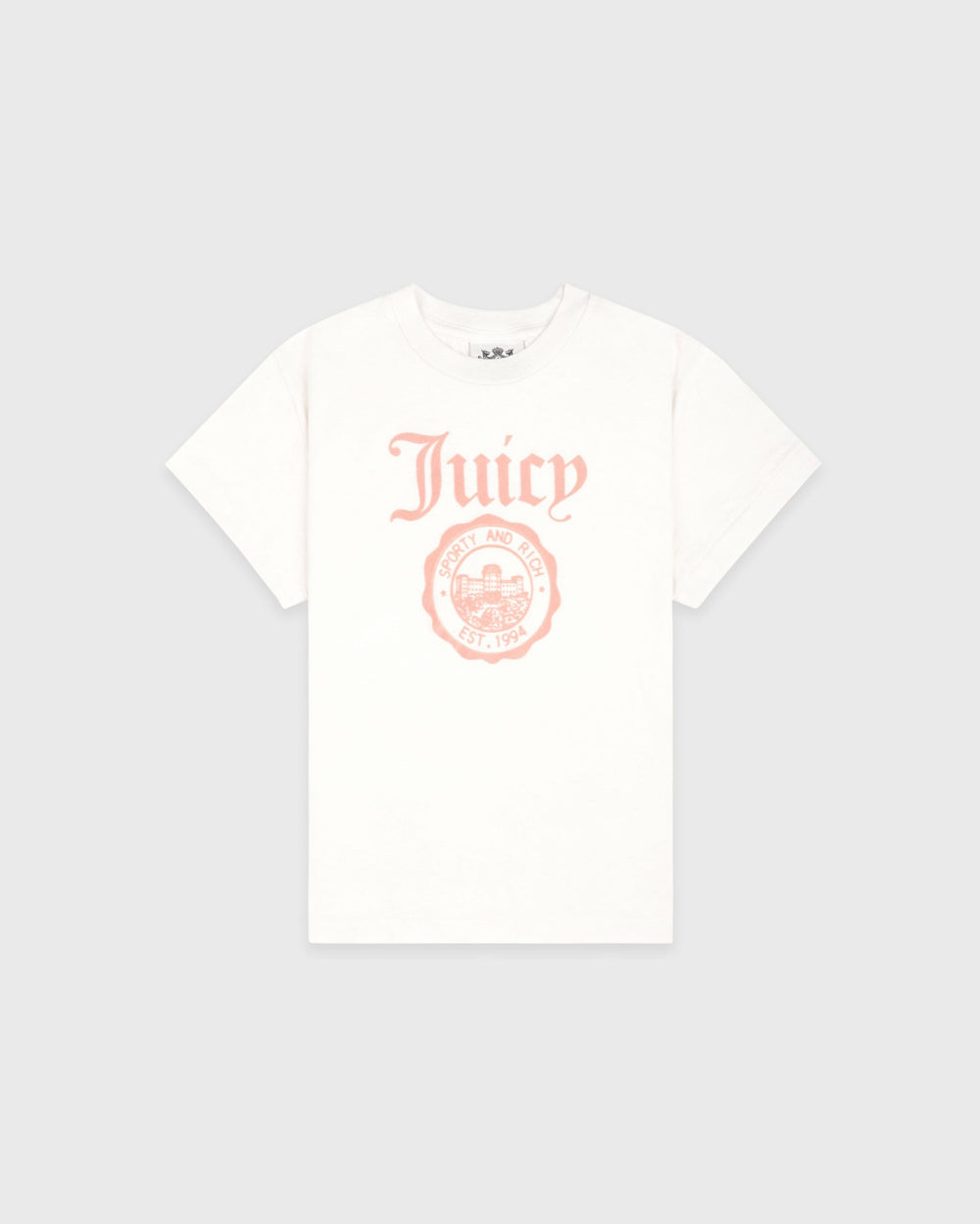 Juicy Emblem Essentials Tee - White/Rose Sporty & Rich Online