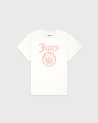 Juicy Emblem Essentials Tee - White/Rose Sporty & Rich Online