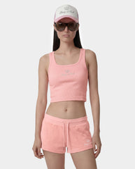 Juicy Crown Ribbed Tank - Rose Sporty & Rich Discount