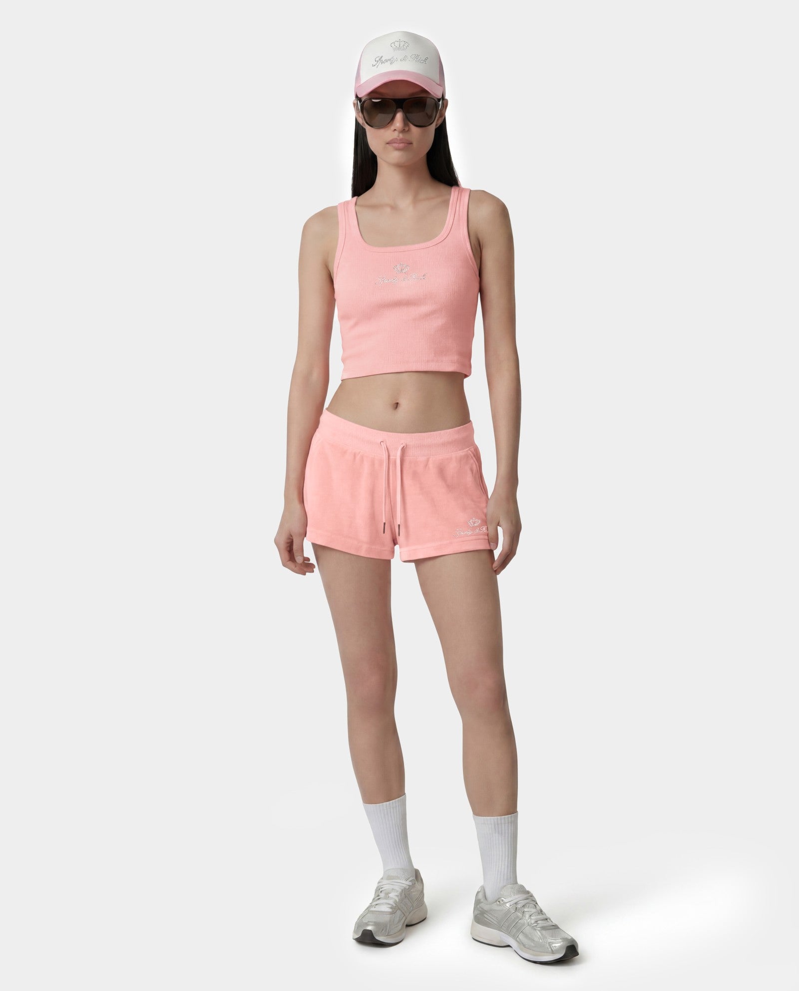 Juicy Crown Ribbed Tank - Rose Sporty & Rich Discount