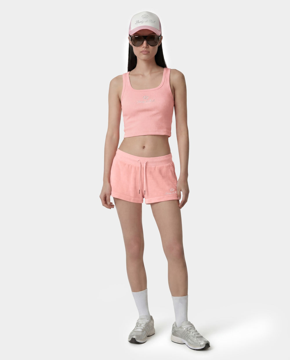 Juicy Crown Ribbed Tank - Rose Sporty & Rich Discount