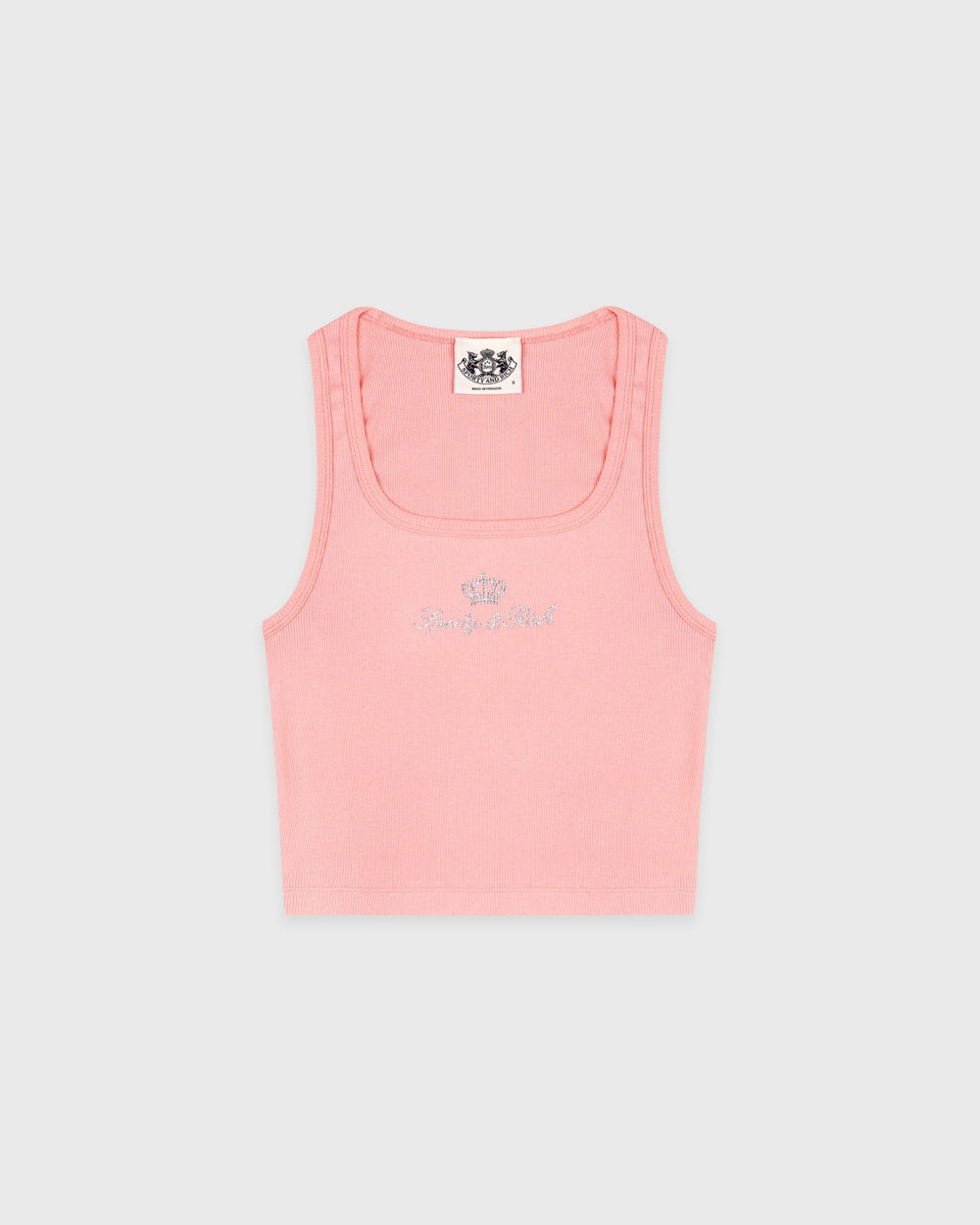 Juicy Crown Ribbed Tank - Rose Sporty & Rich Discount