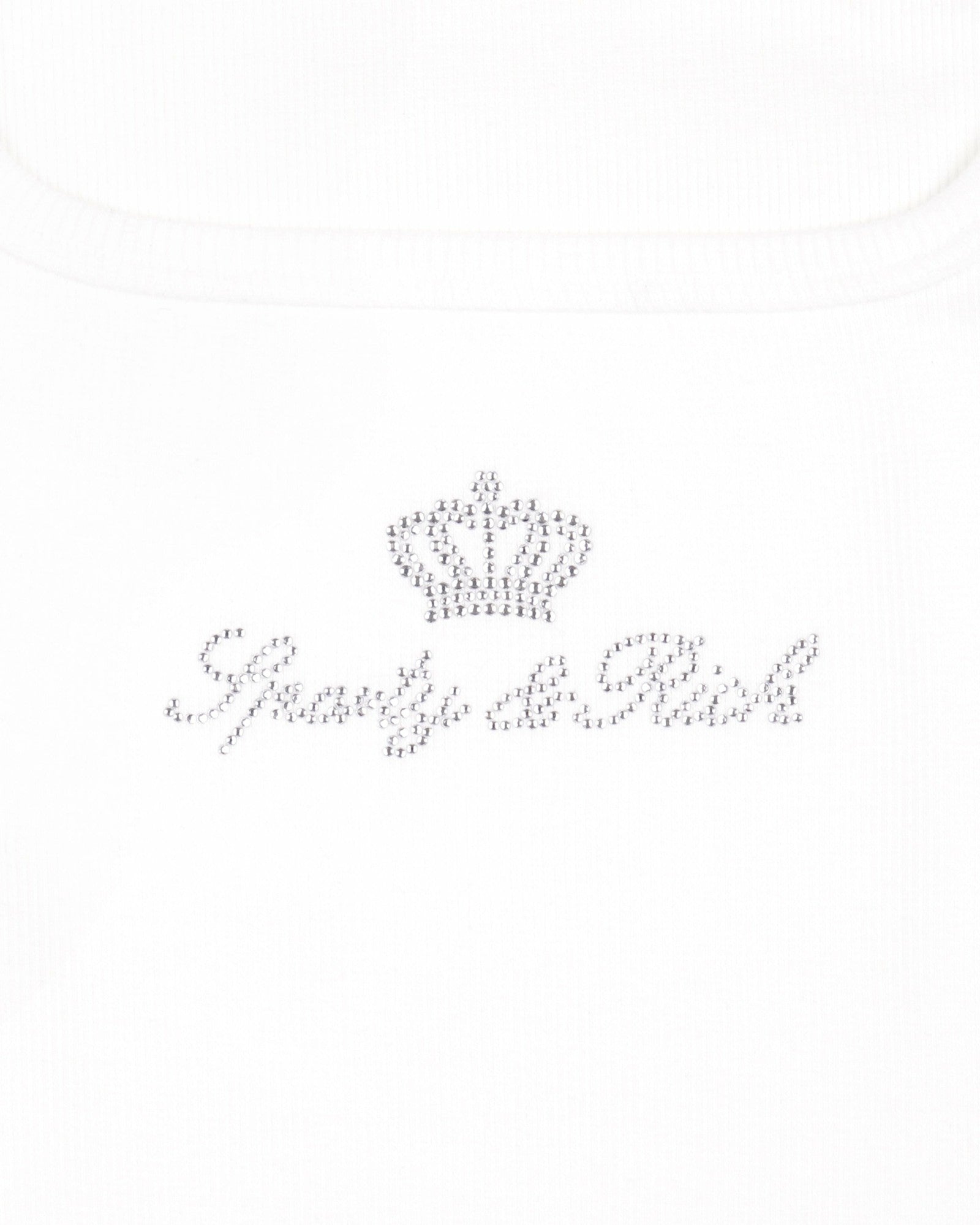 Juicy Crown Ribbed Tank - White Sporty & Rich For Sale