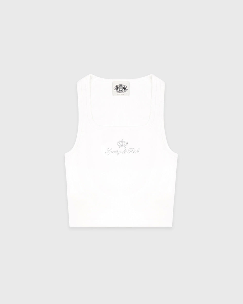 Juicy Crown Ribbed Tank - White Sporty & Rich For Sale