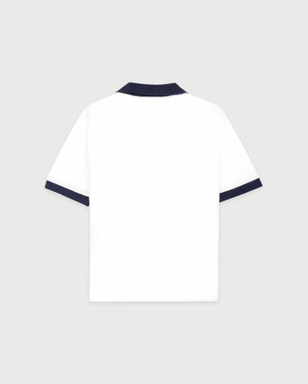 Signature Logo Terry Polo - White/Navy Sporty & Rich Outlet