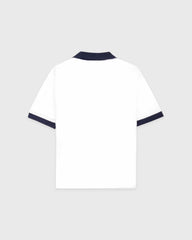 Signature Logo Terry Polo - White/Navy Sporty & Rich Outlet