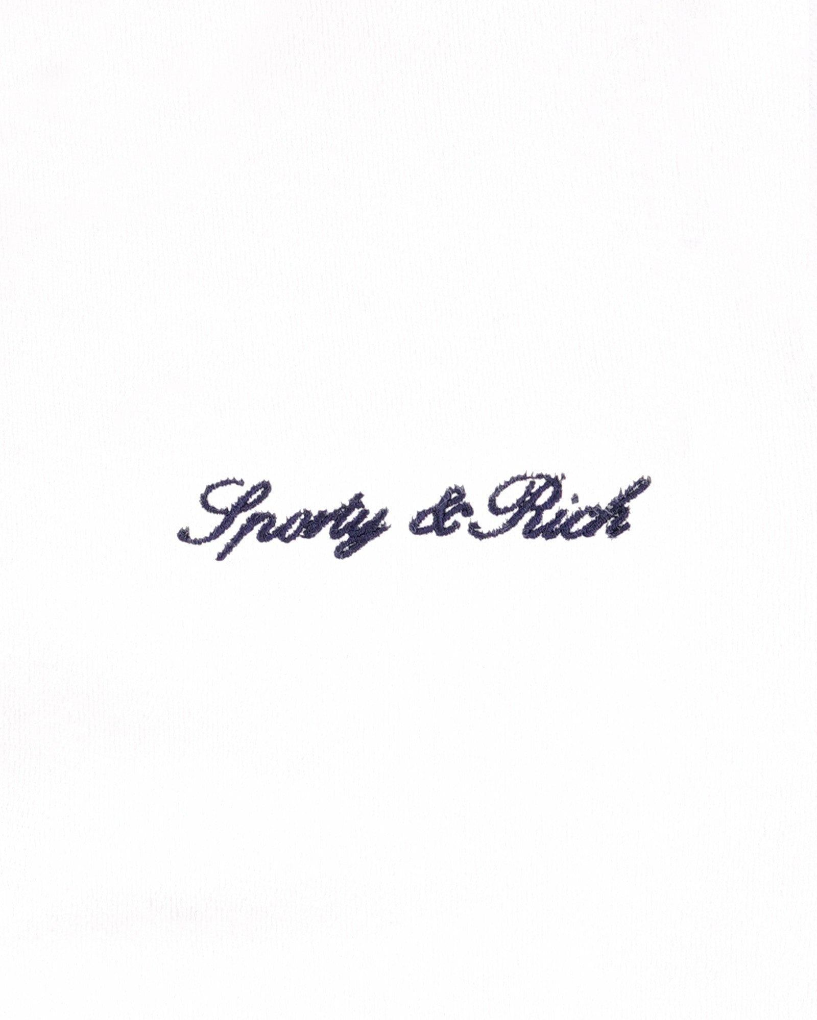 Signature Logo Terry Polo - White/Navy Sporty & Rich Outlet