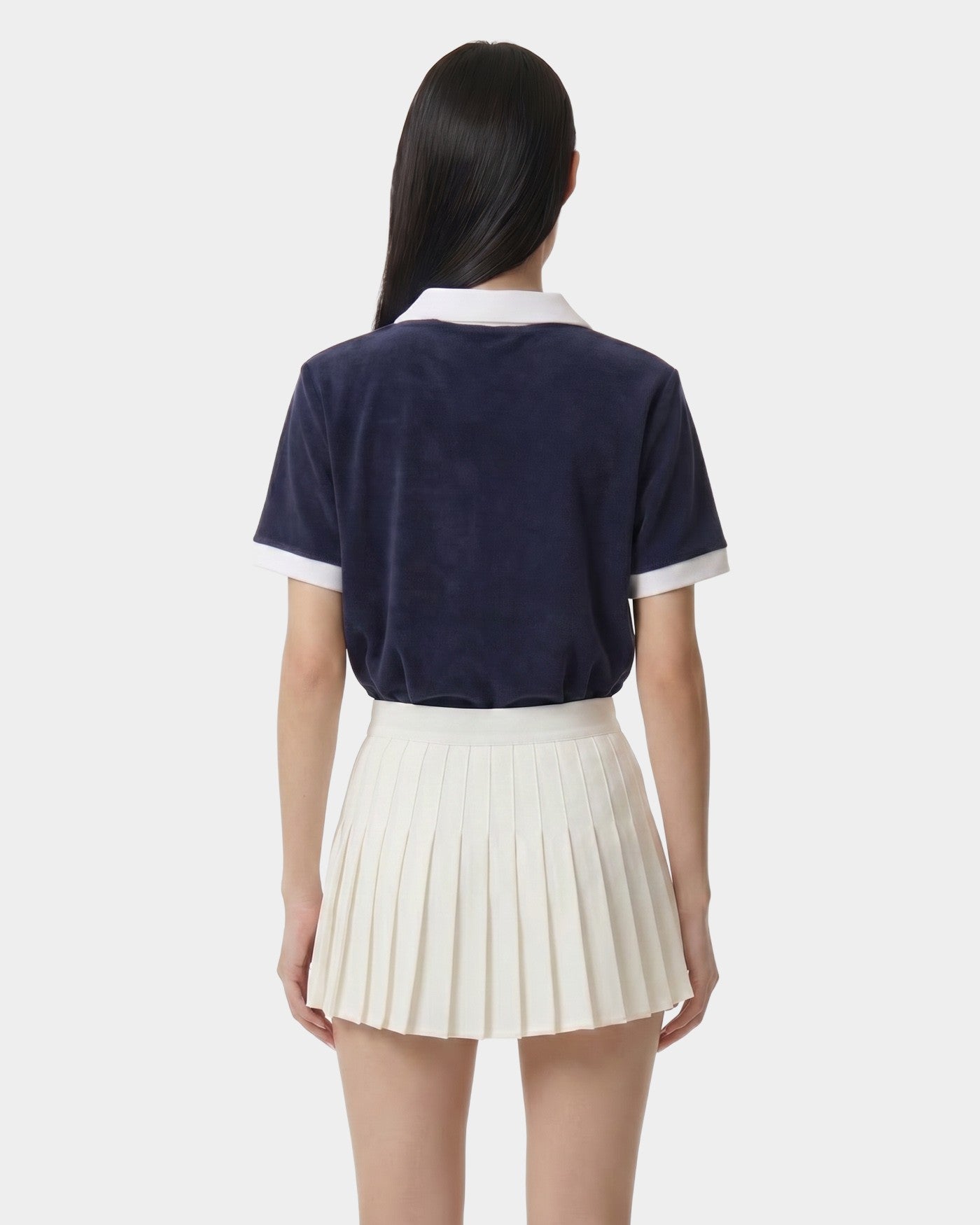 Signature Logo Terry Polo - Navy/White Sporty & Rich Sale